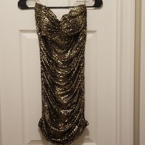 Strapless Cheetah Print Going Out Dress